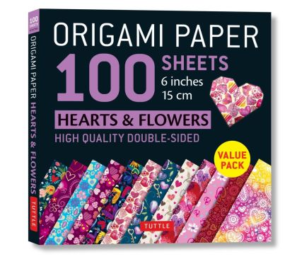 Origami Paper 100 sheets Hearts & Flowers (15 cm)