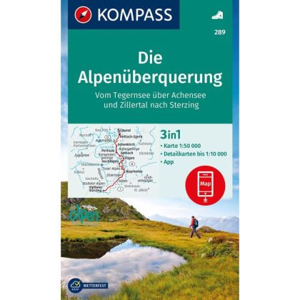 Map Die Alpenüberquerung - vom Tegernsee über Achensee und Zillertal nach Sterzing KW 1:50.000