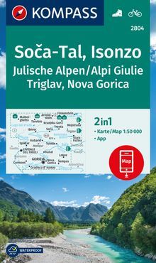 Map Soča-Tal , Isonzo, Alpi Giulie / Julische Alpen, Triglav, Nova Gorica KW 1:50.000