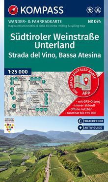 Map Südtiroler Weinstraße, Unterland / Strada del Vino, Bassa Atesina KW 1:25.000