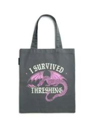 Rebecca Yarros`s Fourth Wing I Survived Threshing (Pink Dragon) Tote Bag