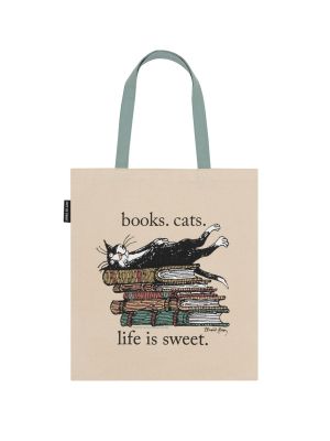 Edward Gorey Books. Cats.Life is Sweet. Tote Bag
