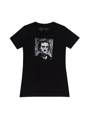 Edgar Allan Poe Melancholy Women`s Crew T-Shirt Large